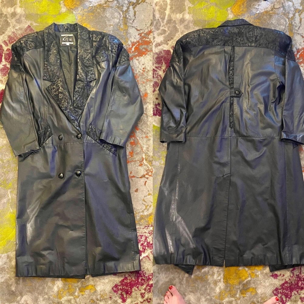 Global Identity G-3 Woman’s 1980s Vintage Leather Trench, S